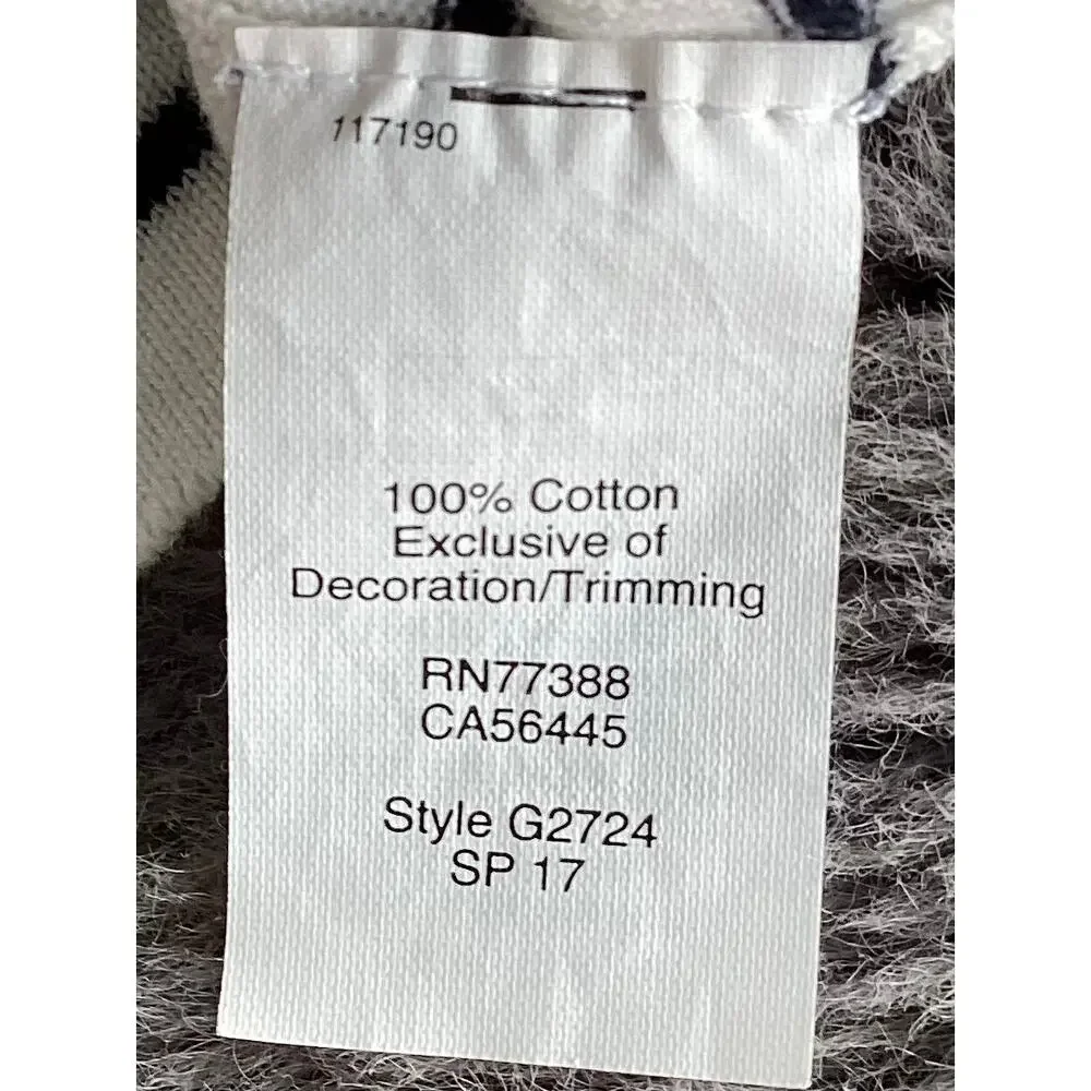 J. Crew Women's Embroidered Cherry Striped Teddie Sweater Black White Size XS‎ - Picture 8 of 9